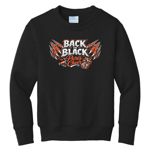 Paris Cheer State Finals (Front & Back Print) on a Port & Co® 50/50 - Youth Core Fleece Crewneck Sweatshirt Thumbnail