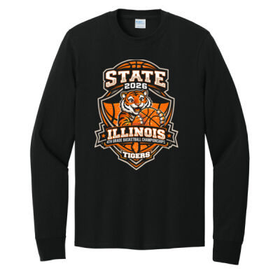 Adult - Tigers 4th Grade Basketball State on a Port & Co.®  - Long Sleeve Core Cotton Tee Thumbnail