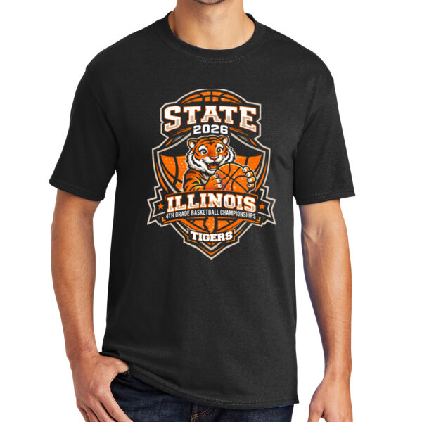 Adult - Tigers 4th Grade Basketball State on a Port & Co.® 50/50 - Core Blend Tee Thumbnail
