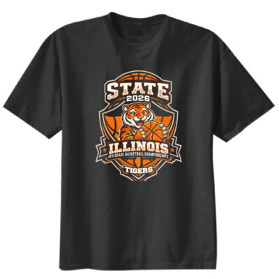 Youth - Tigers 4th Grade Basketball State on a Port & Co.® - Youth Core Blend Tee Thumbnail
